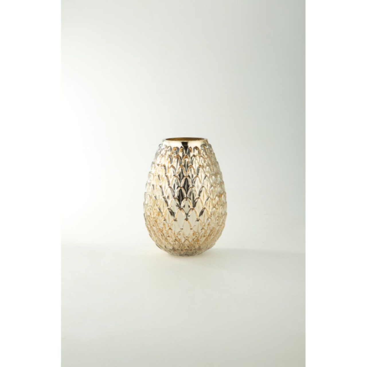 CC Home Furnishings 8" Gold Mercury Glass Teardrop Decorative Vase